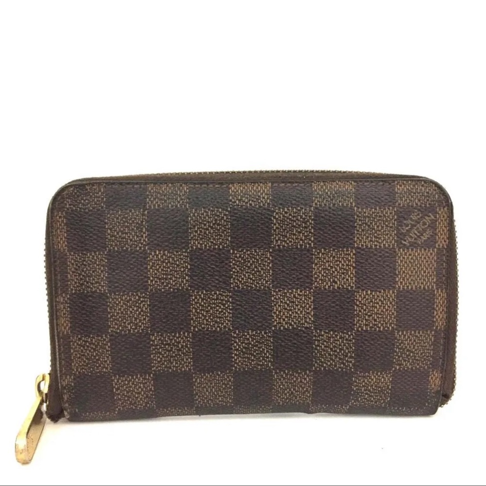 Louis Vuitton Damier Zippy Zip Compact Around Wallet purse /1K1543